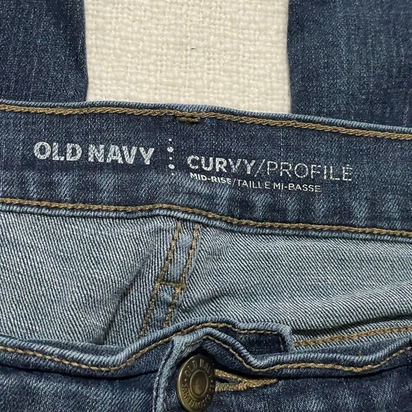Old Navy Jeans Womens 10 Regular Blue Curvy Mid Rise Straight Stretch Denim - Picture 3 of 9
